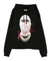 Ih Nom Uh Nit Hooded Sweater With Front Pocket And Print In Black