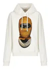 Ih Nom Uh Nit Mask Printed Drawstring Hoodie In White