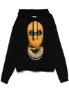 Ih Nom Uh Nit Balaclava-print Cotton Hoodie In Black