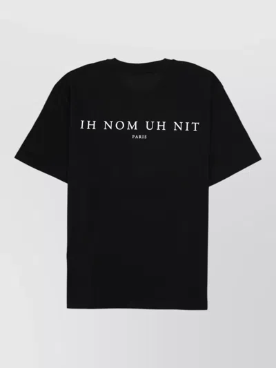 Ih Nom Uh Nit Newspaper Mask Graphic Print Crew Neck T-shirt In Black
