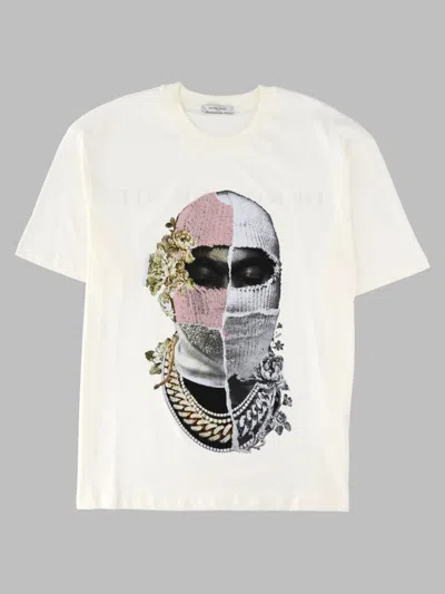 Ih Nom Uh Nit Newspaper Mask Graphic T-shirt In White