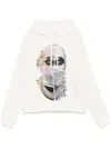 Ih Nom Uh Nit Newspaper Mask-print Hoodie In Neutrals
