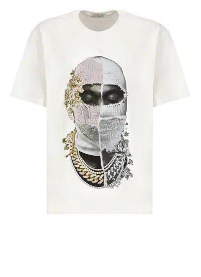 Ih Nom Uh Nit Newspaper Mask T-shirt In White