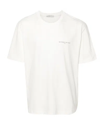 Ih Nom Uh Nit Open-necked Black Shirt In White