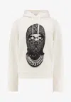 Ih Nom Uh Nit Paisley Print Mask Hooded Sweatshirt In White