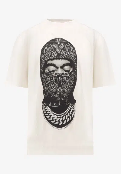 Ih Nom Uh Nit Paisley Print Mask T-shirt In White