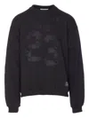 Ih Nom Uh Nit Crewneck Long Sleeve Number Print Sweatshirt In Black