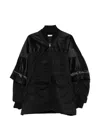 Ih Nom Uh Nit Perforated Panelled Jacket In Black