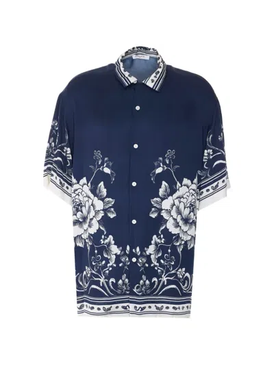 Ih Nom Uh Nit Printed Button Shirt In Blue