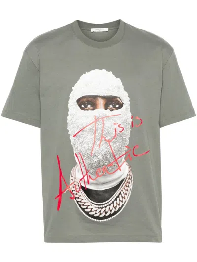 Ih Nom Uh Nit Mask-print Cotton T-shirt In Grey