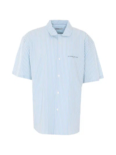 Ih Nom Uh Nit Striped Logo Chest Shirt In Blue