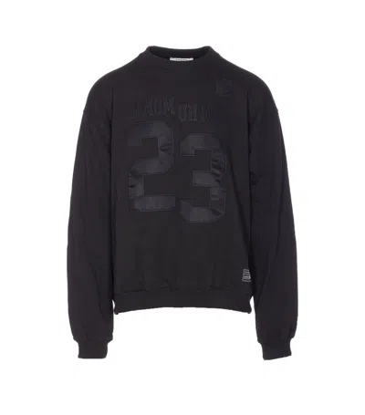 Ih Nom Uh Nit Crewneck Long Sleeve Number Print Sweatshirt In Black