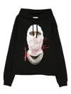 Ih Nom Uh Nit Hooded Sweater With Front Pocket And Print In Black