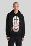 Ih Nom Uh Nit Hooded Sweater With Front Pocket And Print In Black