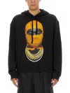 Ih Nom Uh Nit Balaclava-print Cotton Hoodie In Black