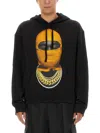 Ih Nom Uh Nit Balaclava-print Cotton Hoodie In Black