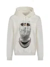 Ih Nom Uh Nit Graphic Printed Drawstring Hoodie In White