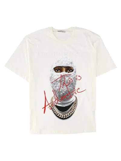 Ih Nom Uh Nit White Graphic Print Textured Relaxed Fit T-shirt