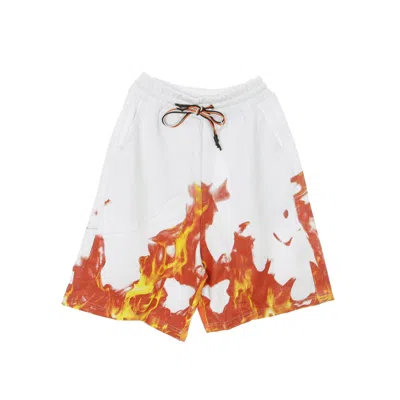 Ihs Flames White Men's Tracksuit Shorts