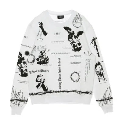Ihs Lightweight Crewneck Man Manifesto White