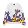 Ihs Lightweight Crewneck Men Multi Flames White In White