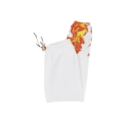 Ihs Men's Lightweight Tracksuit Pants Flames White