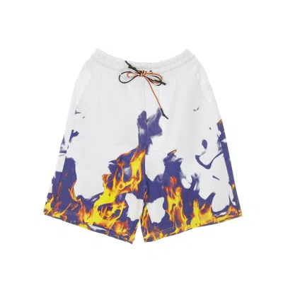 Ihs Multi Flames White Men's Tracksuit Shorts