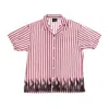 Ihs Shirt Short Sleeve Striped Bowling Shirt White/red In White/red