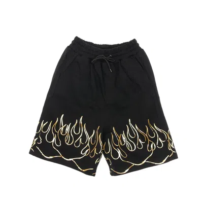 Ihs Short Tracksuit Pants Men 3d Print Flames Shorts Black