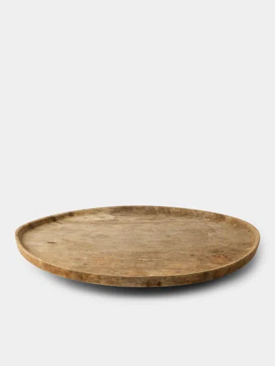 Iida Woodturning Hand-turned Earth-finish Dogwood Tray (19in/49cm) In Brown