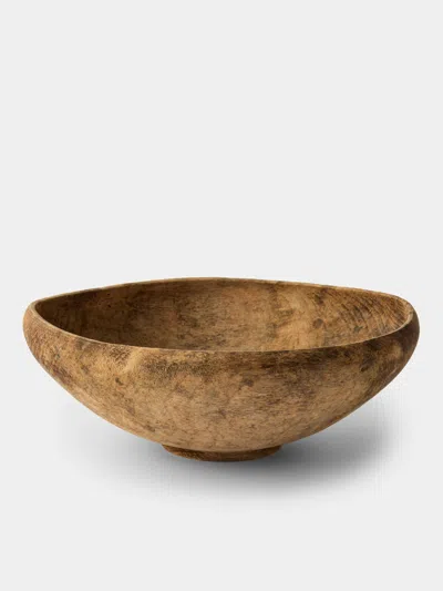 Iida Woodturning Hand-turned Earth-finish Oak Bowl In Brown