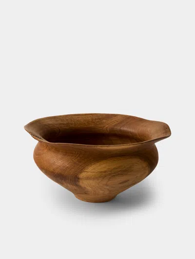 Iida Woodturning Hand-turned Oil-finish Oak Bowl In Brown