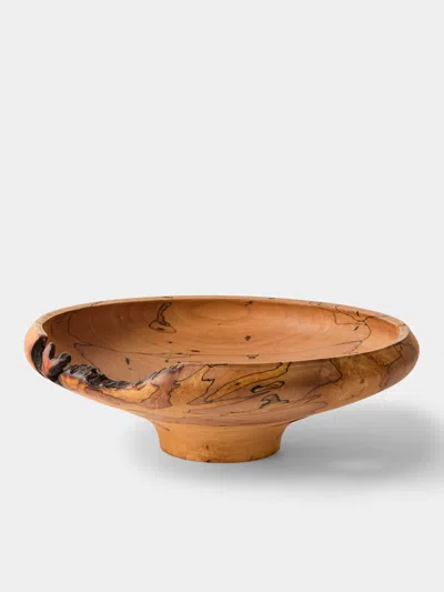 Iida Woodturning Hand-turned Oil-finish Spalted Maple Bowl In Brown