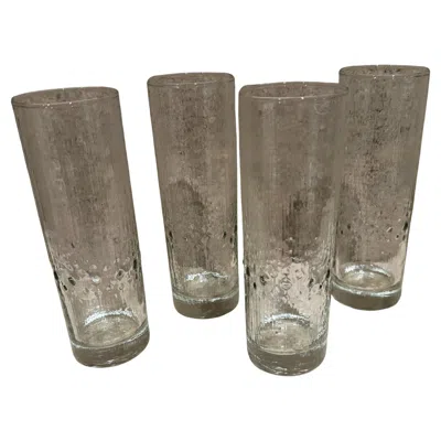 Pre-owned Iittala 1960s Tapio Wirkkala Set Of 4  Highball Tumbler Glasses Finland In Gray
