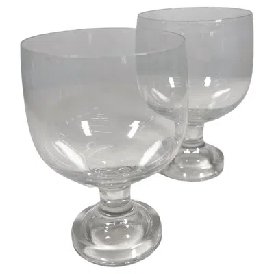 Pre-owned Iittala 1970s Vintage Stemware Crystal Glasses Set Of Two In Gray
