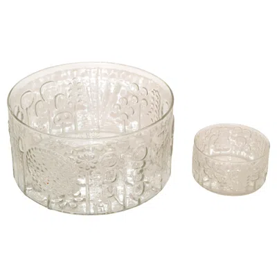 Pre-owned Iittala 2  Nuutajarvi Oiva Toikka Flora Salza Bowl Serving In Sand