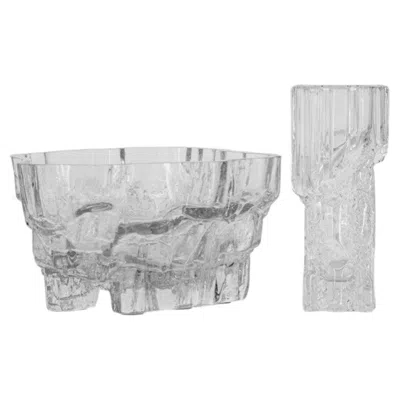 Pre-owned Iittala A Set Of Tapio Large Wirkkala For  Ice Glass Vases, Finland 1970 In Clear