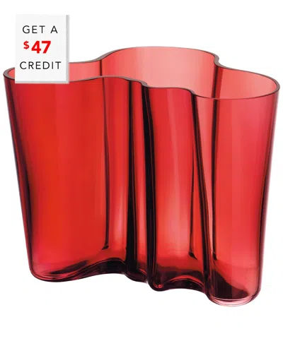 Iittala Aalto Vasewith $47 Credit In Red