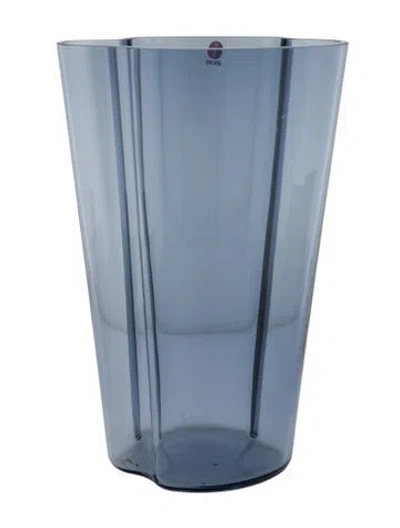 Pre-owned Iittala Alvar Aalto Large Glass Vase In Blue
