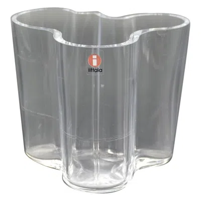 Pre-owned Iittala Alvar Aalto Vintage Crystal Vase For , Scalloped Design In Transparent