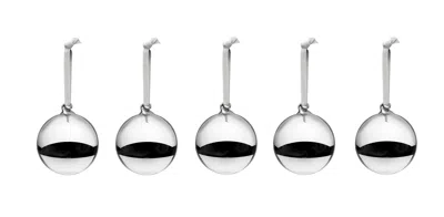 Iittala Glass Ball 80mm Silver Mirror 5 Piece Set In Multi