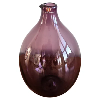 Pre-owned Iittala I-401 Purple Glass Bird Bottel/vase By Timo Sarpaneva For , Finland 1956