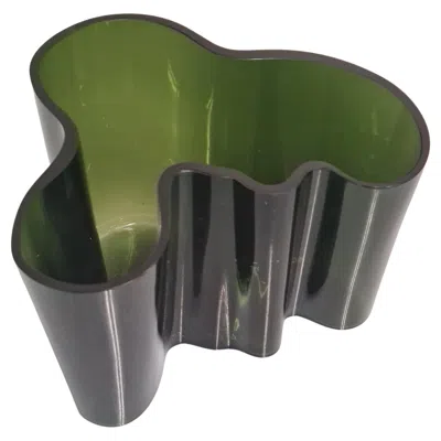 Pre-owned Iittala Iconic Alvar Aalto Savoy Glass Vase Model. 3030, Deep Green,  1960s In Black