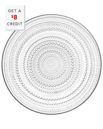 Iittala Kastehelmi 12.25in Clear Plate With $8 Credit