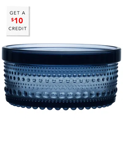 Iittala Kastehelmi Small Jarwith $10 Credit In Blue