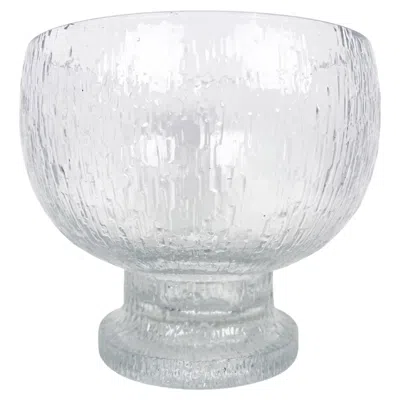 Pre-owned Iittala Large Footed Glass "kekkeri" Bowl By Timo Sarpaneva For  In Gray