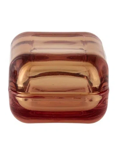 Pre-owned Iittala Mini Vitriini Lidded Trinket Box In Clear/yellow