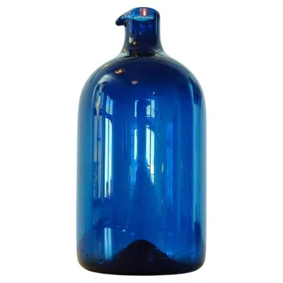 Pre-owned Iittala Model 'i-400' Straight Bird Bottle By Timo Sarpaneva For , Finland, 1956 In Blue