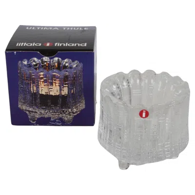 Pre-owned Iittala Nos  Finland "ultima Thule" Glass Candle Holder In Box By Tapio Wirkkala In Gray