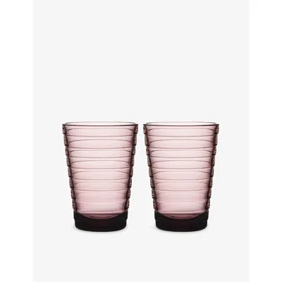 Iittala Red Aino Aalto Tumbler Glass Tumblers Set Of Two 330ml In Purple
